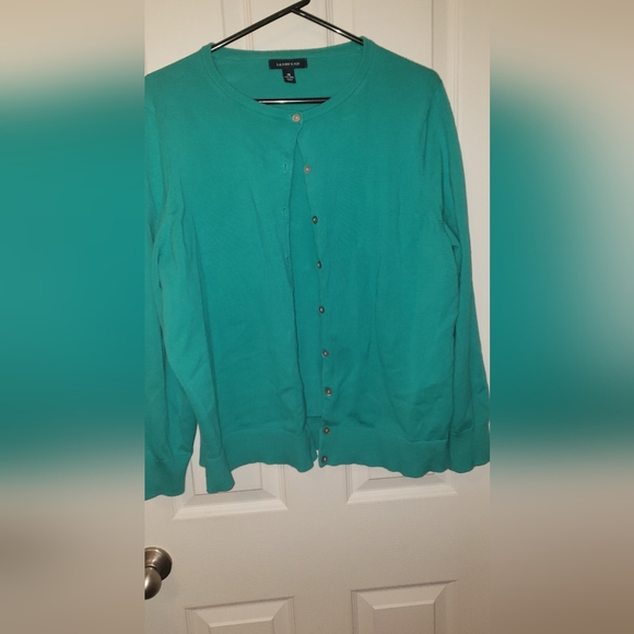Lands' End Sweaters - Lands' End Green 1X Cardigan Sweater